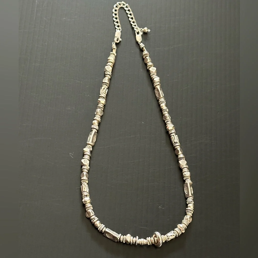 ARTISAN One of a Kind Silver Beaded Necklace - Picture 2 of 6